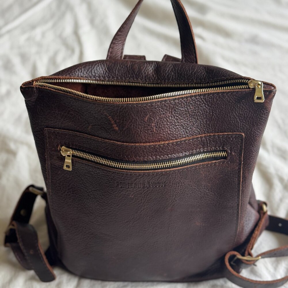 Portland Leather Tote Backpack